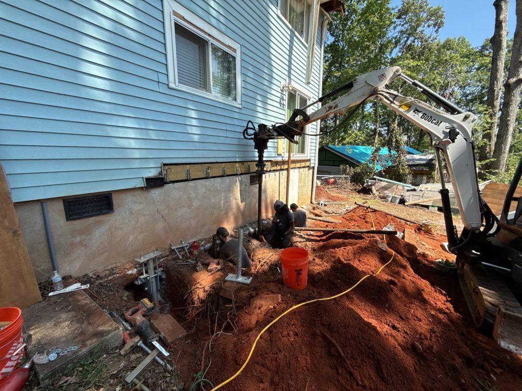 Helical pier repair Western NC