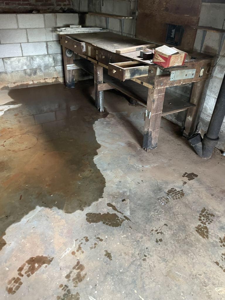 water intrusion into a basement in Western North Carolina