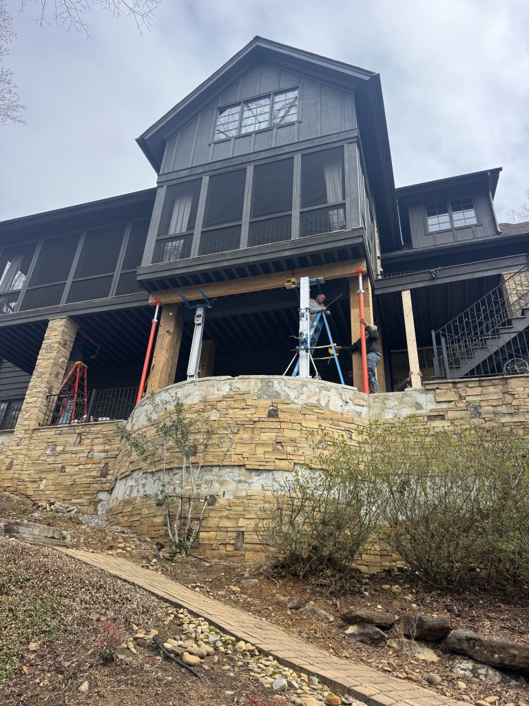 A complex foundation repair on lake Keowee in North Carolina